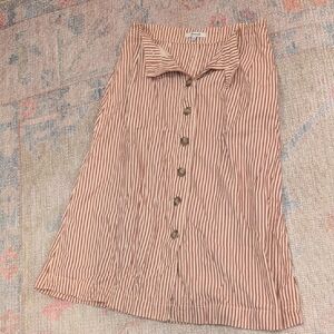 Madewell A-Line Striped Skirt in Brown and Cream